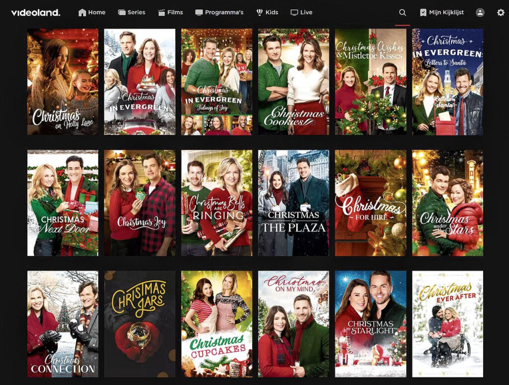 covers van kerstfilms op Videoland