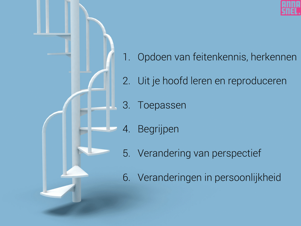ladder van leerniveaus van Marton & Saljo
